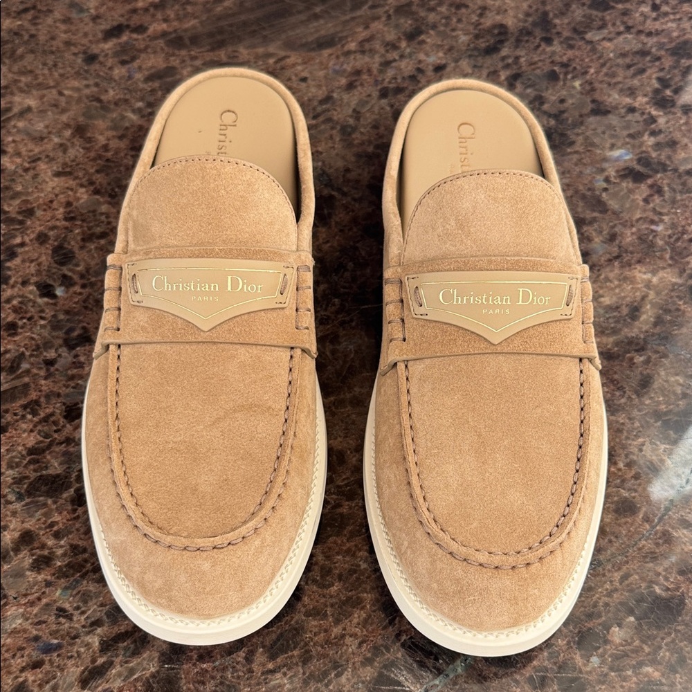 Christian Dior Dior boy slide mocassin loafer flats corde beige suede sz 40 - Picture 1 of 9